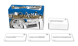 Spielschachtel und Spielkarten - Anno Domini: Im Namen des Gesetzes