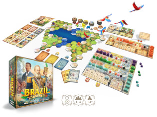 Spielmaterial und Spielschachtel - Brazil Imperial