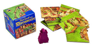 Spielmaterial - Spielschachtel mit Holzfigur und Plättchen - Carcassonne - Der Graf von Carcassonne