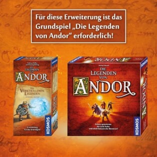 Schachteln Grundspiel und Erweiterung - Die Legenden von Andor – Verschollene Legenden: Düstere Zeiten