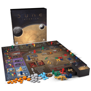 Spielschachtel und Spielmaterial - Dune Imperium