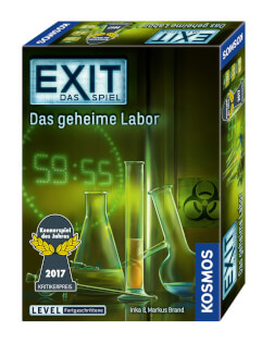 Schachtel Vorderseite, rechte Seite - Kennerspiel des Jahres 2017 - EXIT – Das Spiel: Das geheime Labor