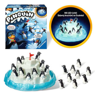 Spielmaterial mit Schachtel - Plitsch-Platsch Pinguin