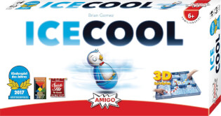 Schachtel Vorderseite, linke Seite - Kinderspiel des Jahres 2017 - ICECOOL