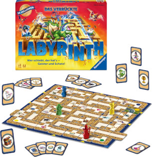 Schachtel und Spielmaterial - Das verrückte Labyrinth