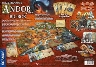 Schachtel Rückseite - Die Legenden von Andor: Big Box