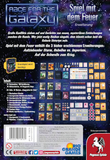 Schachtel Rückseite - Race for the Galaxy: Spiel mit dem Feuer