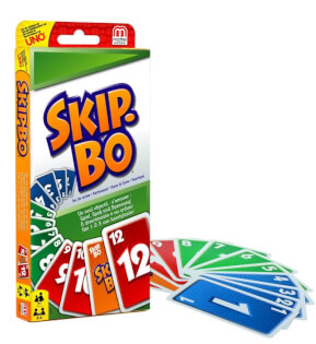Schachtel Vorderseite, Spielkarten - Skip-Bo