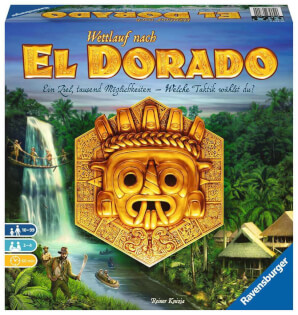 Schachtel Vorderseite - nominiert zum Spiel des Jahres 2017 - Wettlauf nach El Dorado