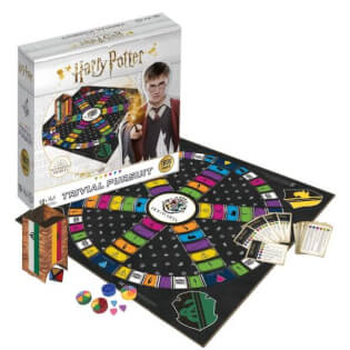 Schachtel und Spielmaterial - Spielbrett, Spielkarten und Würfelturm - Trivial Pursuit - Harry Potter XL