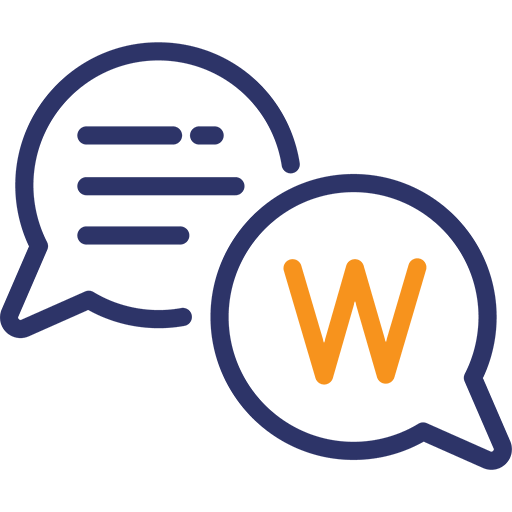 Kommunikations- und Wortspiele-Icon mit Sprechblasen