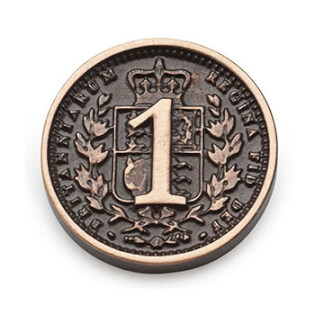 Münzen Brass - 1$ Münze - Spielmaterial Upgrade: Münzen Brass