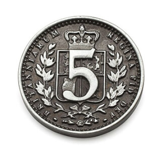 Münzen Brass - 5$ Münze - Spielmaterial Upgrade: Münzen Brass