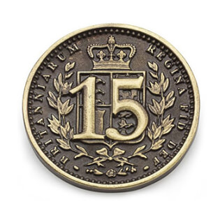 Münzen Brass - 15$ Münze - Spielmaterial Upgrade: Münzen Brass